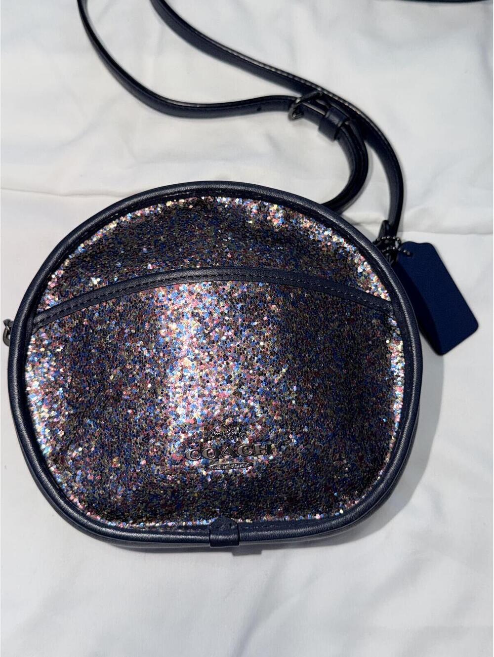 Coach Canteen Bag Limited Edition Navy Leather Glitter